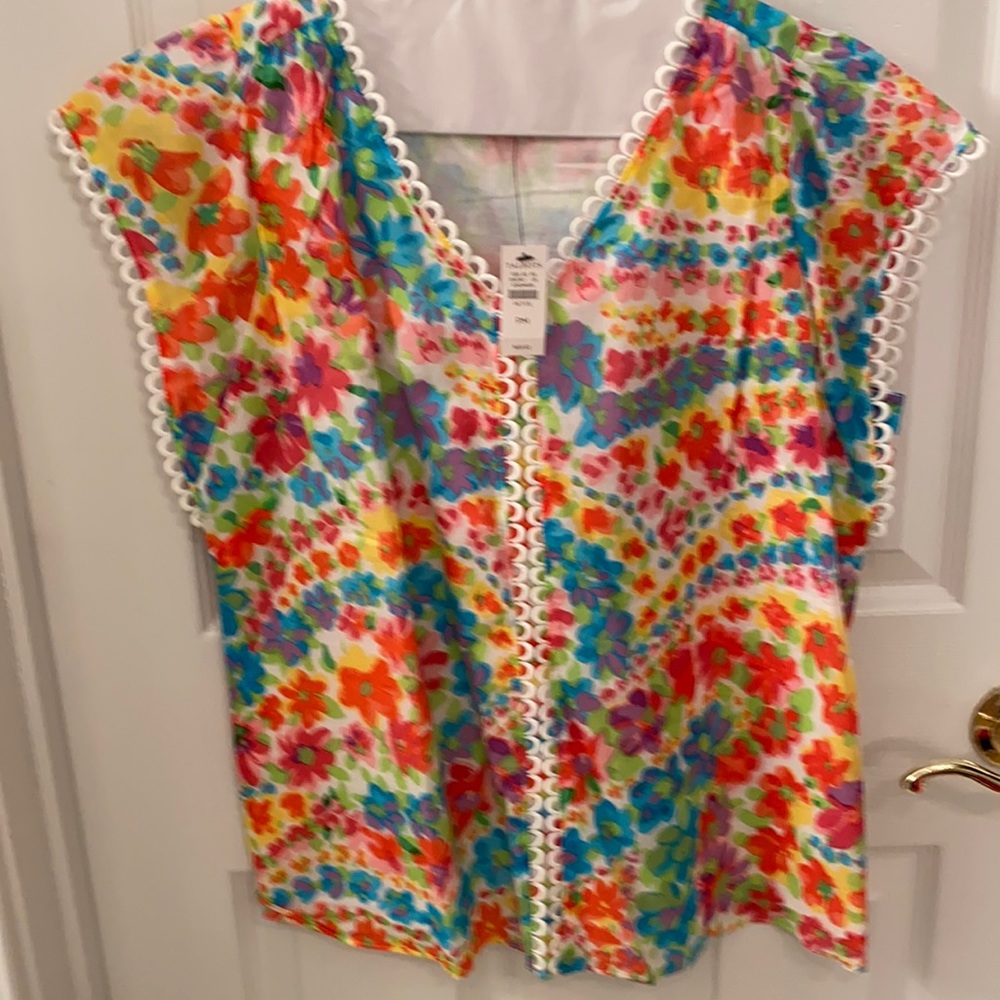 Talbots cotton fully lined floral top